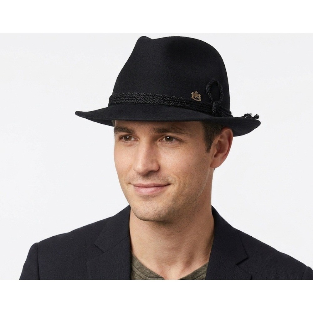 Biltmore Golden Pheasant Velour Fedora‎ Hat Black Size 7 1/8 Made in Canada